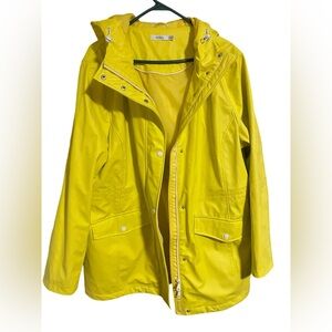 Adorable lemon yellow rain jacket